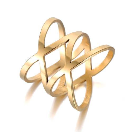 Ring Ringe Damen Bijouterie Herren Hollow Shapae Jubiläumsringe Ehering Für Frauen 10 Gold von SiVaji