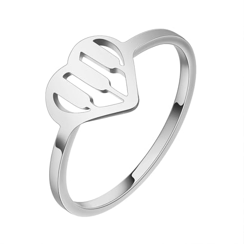 Ring Ringe Damen Bijouterie Herren Minimalistisch Die Klaviertasten Thema Herzring Für Frauen Männer Musik Liebe 8 Silber von SiVaji