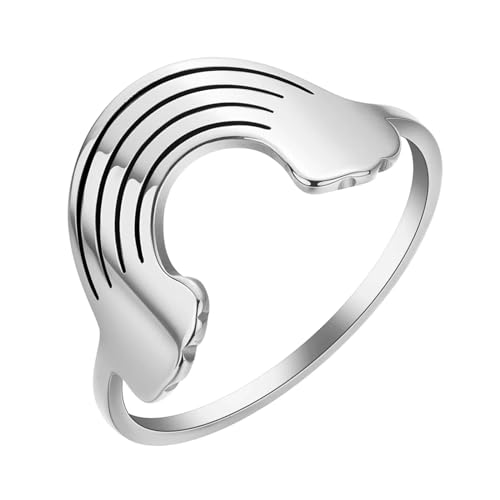 Ring Ringe Damen Bijouterie Herren Regenbogen Sonnenschein Fingerring Für Frauen Männer Wetter Bunt Silber von SiVaji