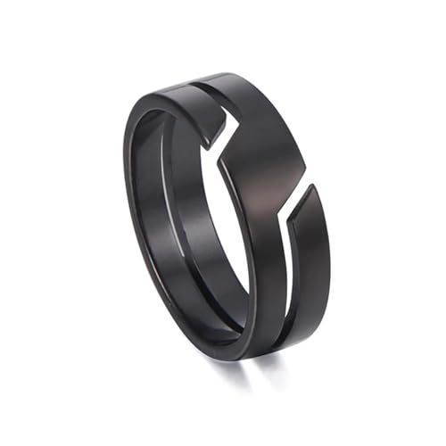 Ring Ringe Damen Bijouterie Herren Ring Für Männer Frauen Schwarz Minimalistische Lässige Fingerringe Hochzeit Für Liebhaber 10 Schwarz von SiVaji