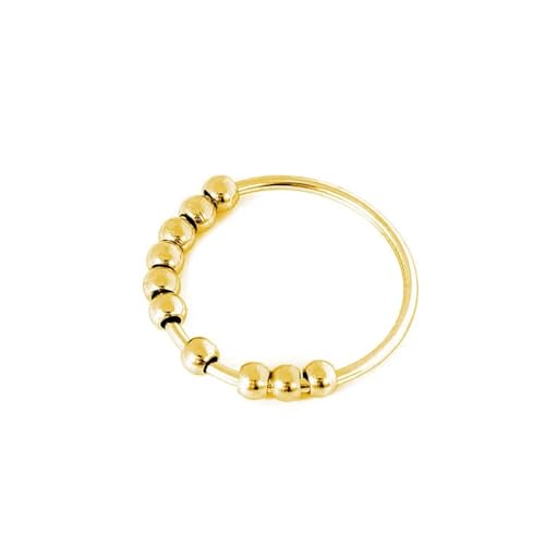 Ring Ringe Damen Bijouterie Herren Ring Perlen Ring Fidget Ring Frei Drehen Spinner Ring Für Mädchen Frauen 8 Gold von SiVaji