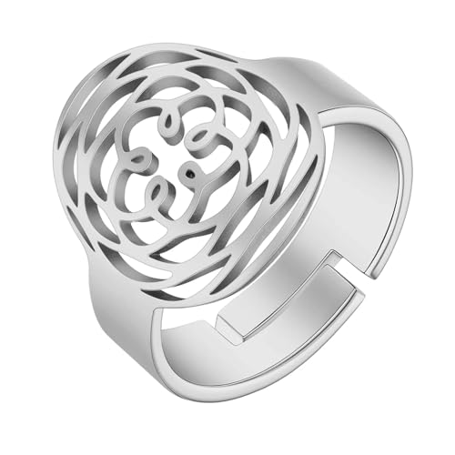 Ring Ringe Damen Bijouterie Herren Rose Verstellbare Fingerringe Für Frauen Männer Lieben Hochzeit Verlobung 7 Silber von SiVaji