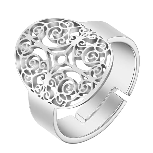 Ring Ringe Damen Bijouterie Herren Verstellbare Ringe Für Frauen Männer Talisman Bohemia 7 Silber von SiVaji