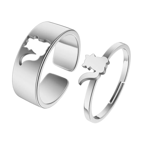 Ring Ringe Damen Bijouterie Herren Waschbär Ring Für Frauen Männer Verlobung Tier Ringe Silber von SiVaji