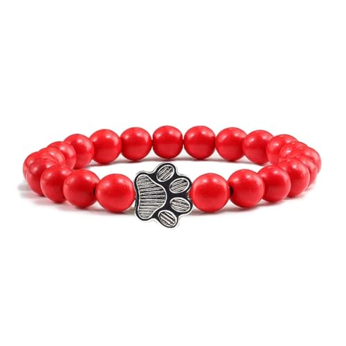 SiVaji Armband Armreif Schmuck Herren Frauen Bracelets Bracelet Jewellery Männer Armband Pfoten Perlenarmbänder Armreifen Energie Frauen Yoga Paar Rot von SiVaji