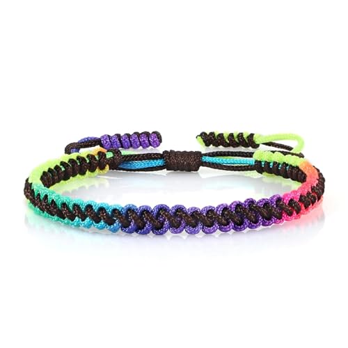 SiVaji Armband Armreif Schmuck Herren Frauen Bracelets Bracelet Jewellery Regenbogen Seil Geflochtenes Armband Bunte Handgemachte Knoten Faden Verstellbarer Armreif Frauen Männer Unisex Brownrope1 von SiVaji