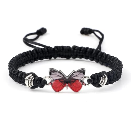 SiVaji Armband Armreif Schmuck Herren Frauen Bracelets Bracelet Jewellery Seilknoten Verstellbare Paararmbänder Gewebtes Armband Männer Und Frauen Freund Schmetterling Schwarz-Roter Schmetterling von SiVaji