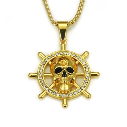 SiVaji Halskette Ketten Schmuck Herren Frauen Anhänger Necklace Anhänger Halskette Männer Anhänger Halskette Hip Hop Punk Accessoire Gold von SiVaji