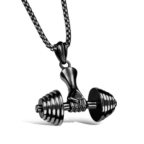 SiVaji Halskette Ketten Schmuck Herren Frauen Anhänger Necklace Punk Vintage Double Layer Boxhandschuhe Anhänger Halskette Für Männer Fighting Athleisure Hip Hop Lz0185-Schwarz von SiVaji