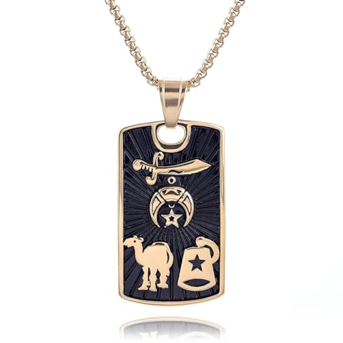 SiVaji Halskette Ketten Schmuck Herren Frauen Anhänger Necklace Retro Wüstenstern Kamelanhänger Halskette Männer Halskette Hip Hop Punk Accessoires Gold von SiVaji