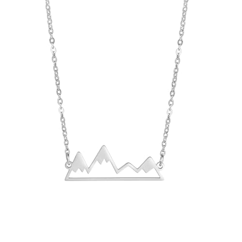 SiVaji Halskette Ketten Schmuck Herren Frauen Anhänger Necklace Snowy Mountain Halsketten Für Frauen Mädchen Travel Charm Verlobungsparty Slivercolor von SiVaji