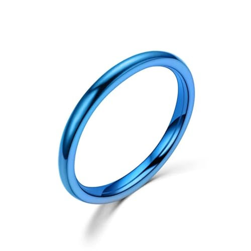 SiVaji Ring Ringe Damen Bijouterie Herren 2Mm Paar Ring Glatter Einfacher Fingerring Für Frauen Und Männer Männer 10 Blau von SiVaji