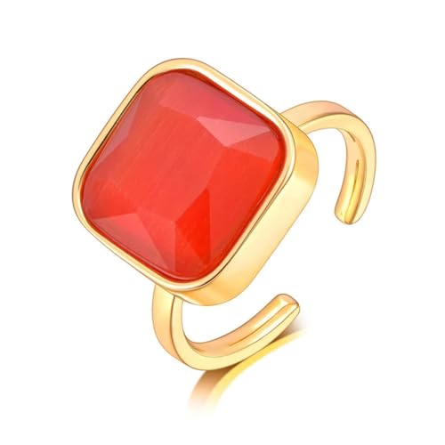 SiVaji Ring Ringe Damen Bijouterie Herren Augenverstellbarer Ring Für Frauen Fingerring Größenveränderbar R23042G-Rot von SiVaji