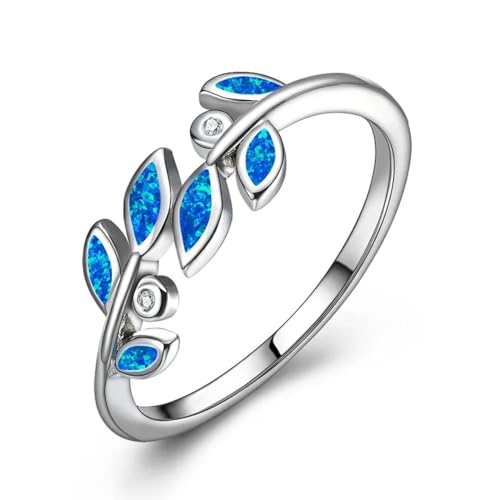 SiVaji Ring Ringe Damen Bijouterie Herren Blau Weiße Ringe Für Frauen Weißer Blattring Frauen Hochzeit Verlobung 11 Blau von SiVaji