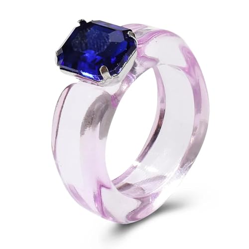 SiVaji Ring Ringe Damen Bijouterie Herren Bunte Frauen Mood Ring Vintage Einfache Acrylringe Mit Geometrischen Hip Hop Ringen Lila von SiVaji