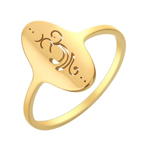 SiVaji Ring Ringe Damen Bijouterie Herren Einfacher Yoga-Symbol-Atemring Für Frauen Männer Gold von SiVaji