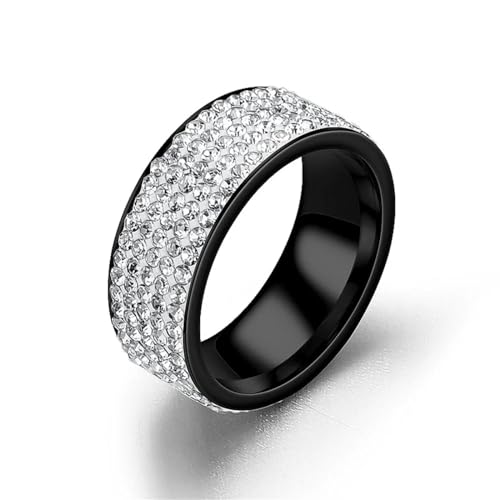 SiVaji Ring Ringe Damen Bijouterie Herren Hip Hop Ring 8Mm Verlobung Eheringe Für Frauen Männer 11 Schwarzfarbe von SiVaji