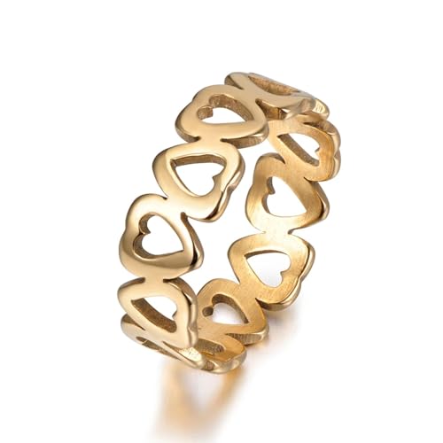 SiVaji Ring Ringe Damen Bijouterie Herren Hollow Heart Lover Ring Klassische Verlobungsringe Für Frauen 9 Gold von SiVaji