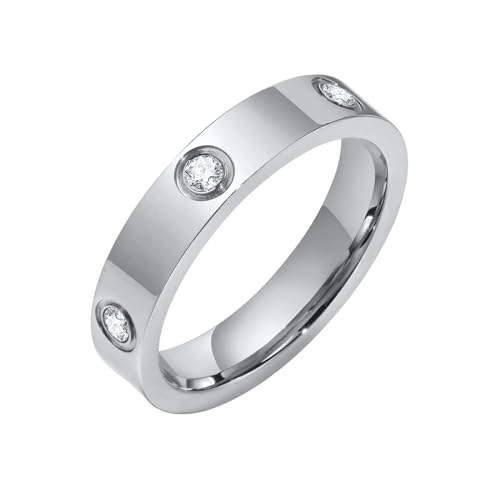 SiVaji Ring Ringe Damen Bijouterie Herren Klassischer Ehering 4Mm Verlobung Versprochener Ring Usringsize08 R-679S von SiVaji