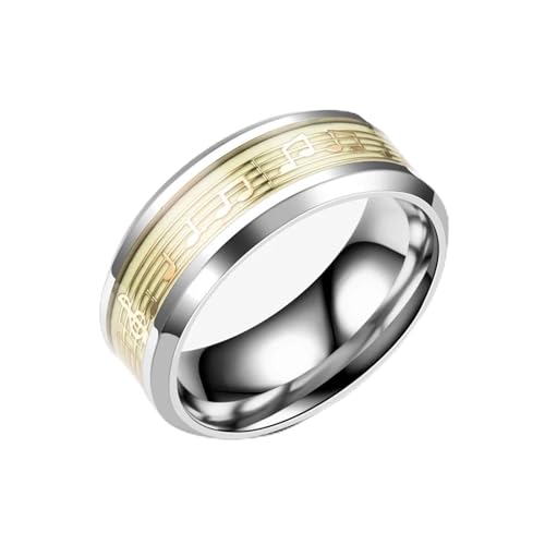 SiVaji Ring Ringe Damen Bijouterie Herren Leuchtende Ringe Für Männer Frauen Musikmuster Glühen In Dunklem Paar Ring Hochzeit 12 Gold von SiVaji