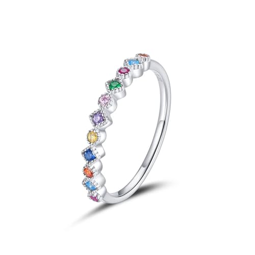 SiVaji Ring Ringe Damen Bijouterie Herren Mehrfarbiger Fingerring Für Damen Schillernder Schmuck 6 Ringc-Silber von SiVaji