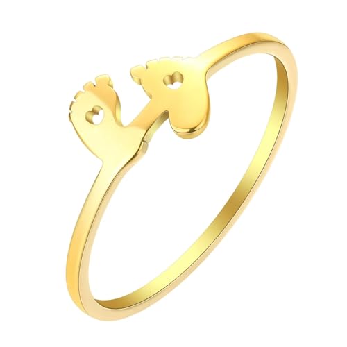 SiVaji Ring Ringe Damen Bijouterie Herren Offener Baby Füße Ring Für Frauen Männer Verlobung Gold von SiVaji
