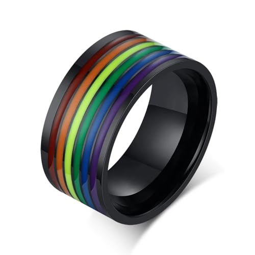 SiVaji Ring Ringe Damen Bijouterie Herren Regenbogen Lesben Ringe Pride Ring 6M 10 Pr-028B von SiVaji