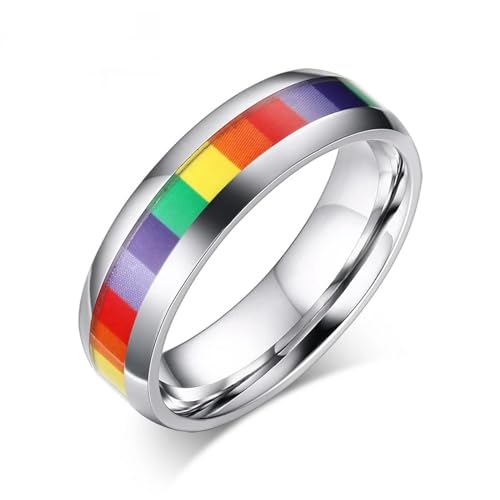 SiVaji Ring Ringe Damen Bijouterie Herren Regenbogen Lesben Ringe Pride Ring 6M 9 Pr-019S von SiVaji