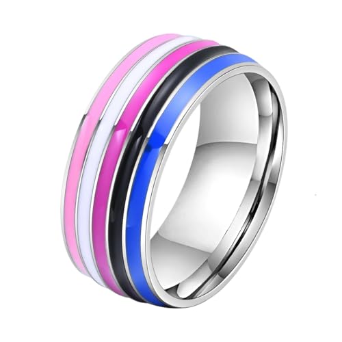 SiVaji Ring Ringe Damen Bijouterie Herren Ring Für Frauen Paar Stolz Liebesversprechen Streifen Flagge Verlobungsringe Usringsize06 Pr-046S von SiVaji