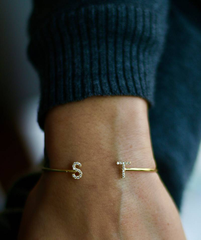 Pavé Buchstabe Armband - Personalisiertes Mit Buchstaben Namensarmband Pave Stein Initialen Pavé Buchstabe Armband - Personalisiertes Mit Buchstaben Namensarmband Pave Stein Initialen von SiaPersonalized