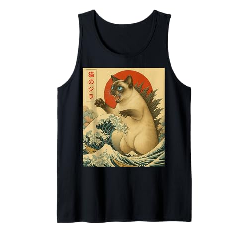 Catzilla Siamesische Katze, japanische Kunst, Geschenke für Männer, Frauen, Kinder Tank Top von Siamese Cat Apparel Gifts Graphic Tees