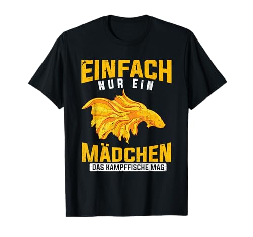 Einfach nur ein Mädchen das Kampffische mag Betta Fisch T-Shirt von Siamesischer Kampffisch Betta Fisch Geschenkidee