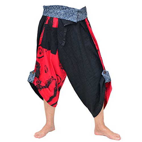 Haremshose Damen Herren Yoga Ninja Pants Samurai Style - Rot - von Siamrose