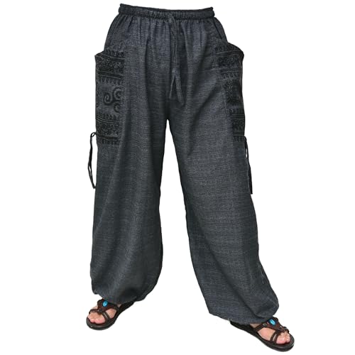 Siamrose Lässige Yoga-Lounge-Haremshose für Damen und Herren, mit verstellbarer Länge, 2 große Taschen, Grau, Einheitsgröße Siamrose Lässige Yoga-Lounge-Haremshose für Damen und Herren, mit verstellbarer Länge, 2 große Taschen, Grau, Einheitsgröße von Siamrose