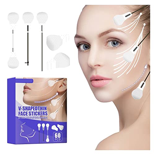 60/120 Stück Face Lift Tape, Instant Face Neck Eye Lift Face lift V Tapes Shape Tape Anti Wrinkle for Woman, Face Lifting Tape (60pcs) von Siapodan