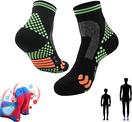 Siapodan HIGHERSOCKS 2023 Far Infrared Schorl Titanium Ion Heightening Booster Socks, Breathable Comfort, High Elastic, Unisex (Black-L) von Siapodan