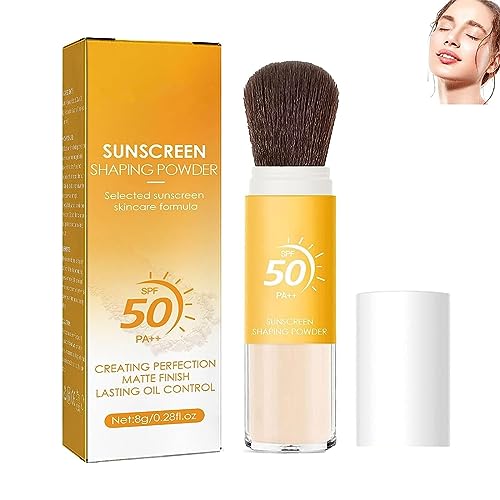 Siapodan Mineral Sunscreen Setting Powder, Translucent Mineral Brush Powder, SPF 50, Long-lasting Makeup-free Sunscreen Setting Powder, Oil Control Natural Matte Finish, for All Skin (1pcs) von Siapodan