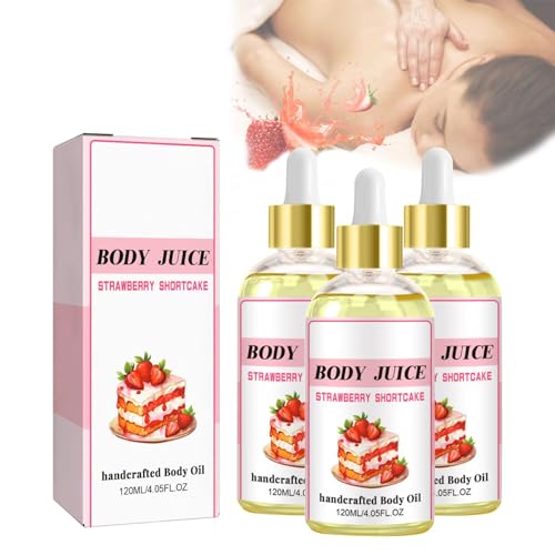 Wildpluz Body Juice Oil Strawberry Shortcake, Body Juice Oil Scent Strawberry Wild Plus, Wild Plus Body Juice Oil, Handcrafted Body Oil for Women (3pcs) von Siapodan