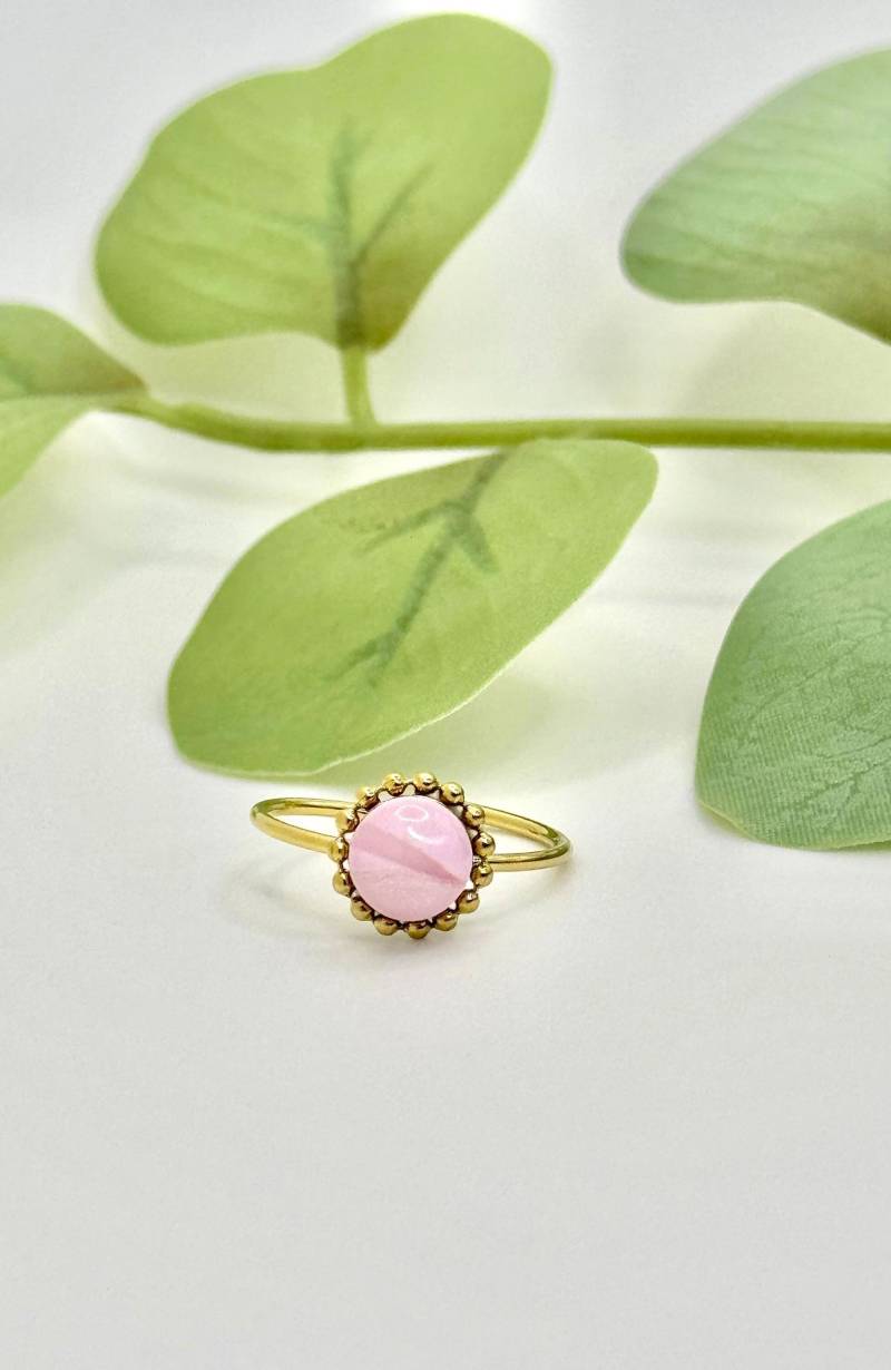 Siara Flower Ring/Verstellbarer Edelstahlring Mit Faux Stone Aus Polymerton Siara Flower Ring/Verstellbarer Edelstahlring Mit Faux Stone Aus Polymerton von SiaraClayArt