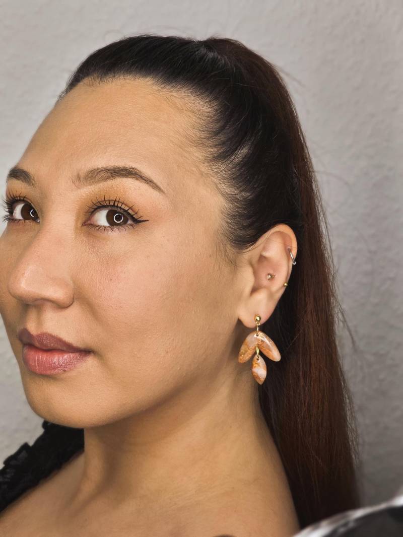 Siara Lovely Leaves/Ohrringe Aus Polymerton Mit 18K Vergoldeten Steckern von SiaraClayArt