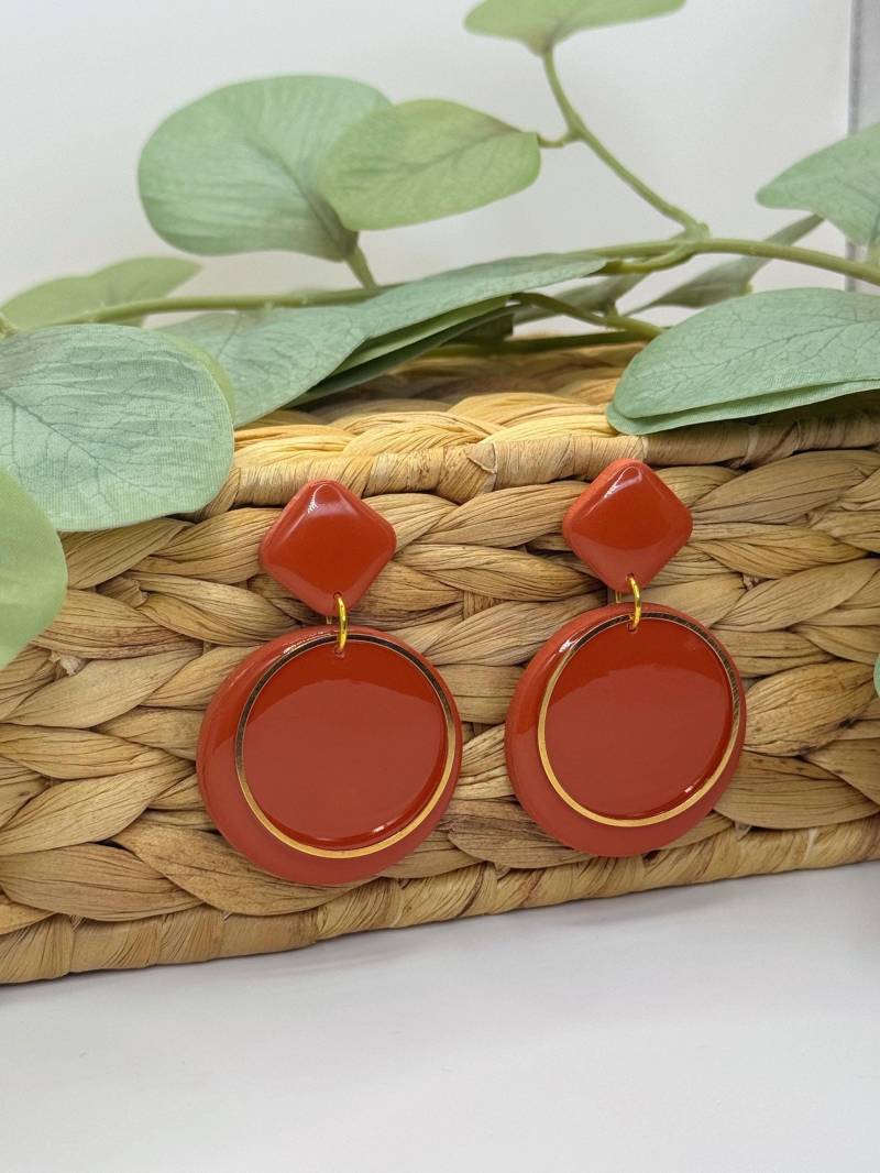 Siara Maxi Circles/Ohrringe Aus Polymerton Mit 18K Vergoldeten Ohrsteckern von SiaraClayArt