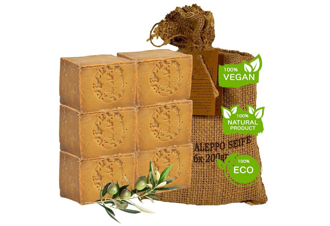 Sibastore Seifen-Set Aleppo-seife Naturseife Bio Duschseife Seife Beauty Körperpflege, 6-tlg., Anti-Aging, volumenverstärkend, lang anhaltend, feuchtigkeitsspendend. von Sibastore