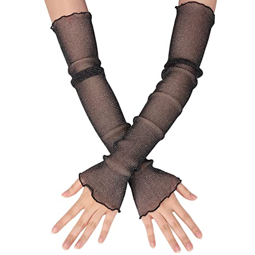 Sibba 1 Paar Armwärmer Ärmel Halloween Schutz Manschetten Atmungsaktive Spitze Kompressionsabdeckung Volleyball Basketball Baseball Tattoo Unterarm Up Fußballbänder Gaming Mädchen Frauen von Sibba