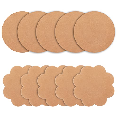 Sibba 10 Stück Selbstklebende Nippel Cover Aufkleber Blumen Rund Nipple Abdeckungen Sticker Unsichtbare Nippelabdeckung Brustwarzenabdeckungen Wasserdicht Nipplecovers Schwimmen für Frauen Mädchen von Sibba