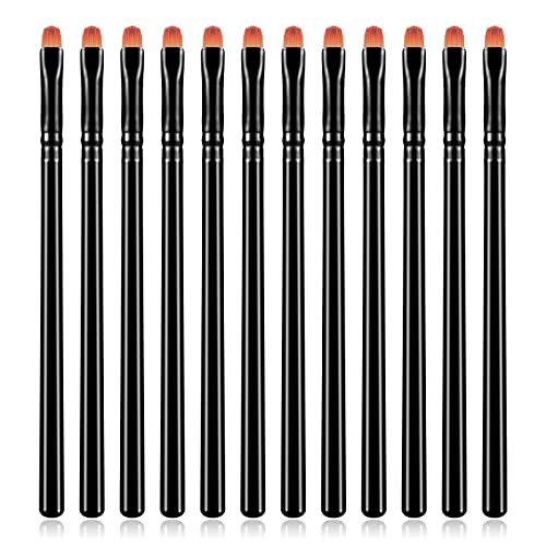 Sibba 12 kleine Concealer Pinsel Camouflage Brush Mini Concealer Pinsel Kunstfaser Make-up Pinsel Augenbrauenkontur Foundation Pinsel kleiner Eyeliner Pinsel flacher Augenbrauenpinsel Frauen Mädchen von Sibba