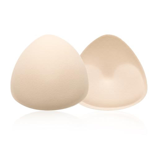 Sibba 1Paar BH-Einlagen Einsätze BH Insert Pads Push up Bra Dreieckige BH Polsterung Einlagen Wiederverwendbar Atmungsaktive Herausnehmbare Brustvergrößerer für Sport BH Bikini Tops Bademode Hautfarbe von Sibba