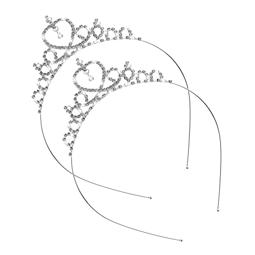 Sibba 2 Stück Prinzessin Krone Tiara Mädchen Stirnband Haar Hoop Tiara Strass Kristall Perle Tiara Tiara Kopf Krone für Frauen Mädchen Hochzeit Prom Party Kostüm Weihnachten Geschenke von Sibba