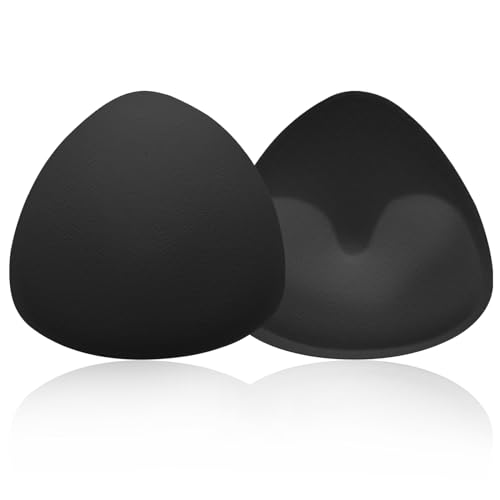 Sibba 1Paar BH-Einlagen Einsätze BH Insert Pads Push up Bra Dreieckige BH Polsterung Einlagen Wiederverwendbar Atmungsaktive Herausnehmbare Brustvergrößerer für Sport BH Bikini Tops Bademode Schwarz von Sibba