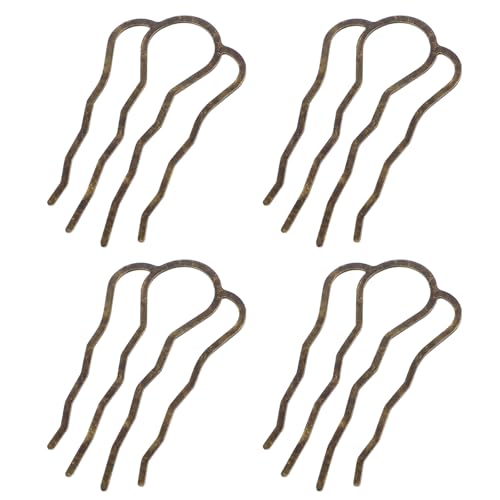 Sibba 4 x Haar Steckkamm 4 Zähne Metall Seitenkämme Haarnadeln Haarkämme Einsteckkamm Stecken Haarschmuck Kamm Vintage Haarseitenkämme Kleine Haarspangen für Frauen Mädchen Vieler Frisuren Zubehör B von Sibba
