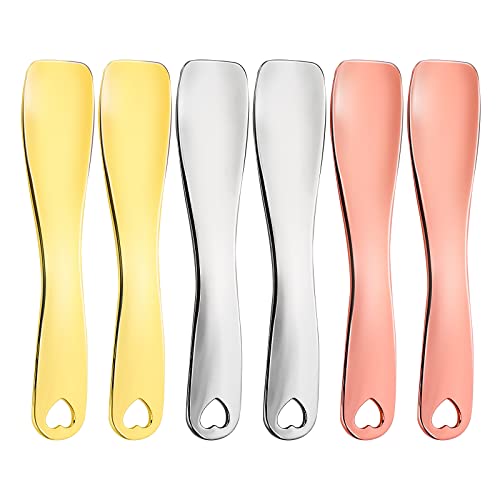 Sibba 6X Metall Mini löffel Spatel Kosmetik Gesichts-Schönheitsmaske Applikator Beauty Scoop für Cremespatel Maskenspatel Gesichtscreme Maskenlöffe Make Up Spatel Feuchtigkeitscreme Probenahme Mischen von Sibba